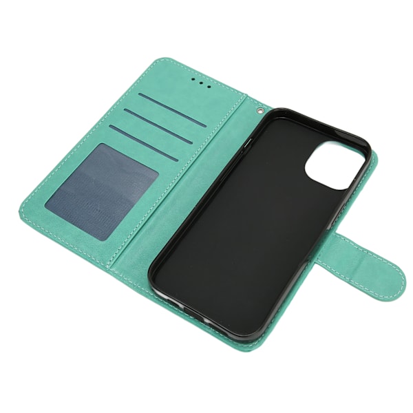 Case Blomprägling med kortplatser och fäste TPU PU Telefon Flip Cover för Iphone 14 MAX