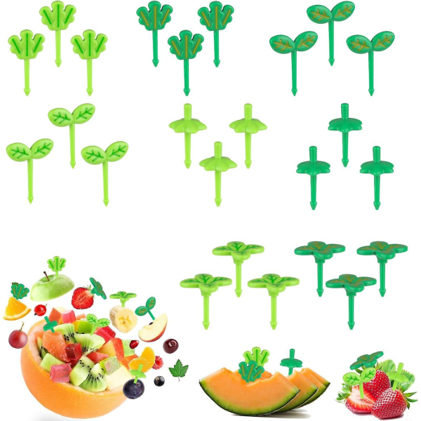 24 kpl Kids Mini Hedelmähaarukat Poimi uudelleenkäytettävät hedelmävartaat jälkiruokia, hedelmiä, välipaloja, kakkuja, juhlia varten