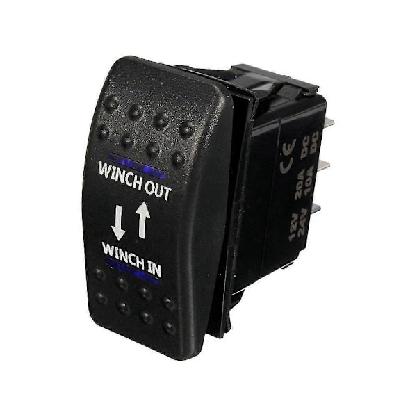12v 20a Spil Ind Spil Ud On-off-on Vippekontakt 7 Ben Led Blå