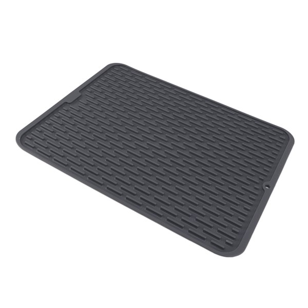 Rektangulär silikondisk torkmatta värmeisolering halkfri disk torkmatta med inbyggd dräneringsläpp för köksbänk liten storlek