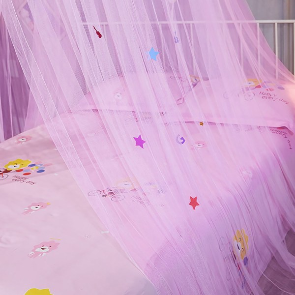 Rund Baldakin Spets Prinsessa Stil Myggnät Sänggardin för Barn Säng (Rosa)