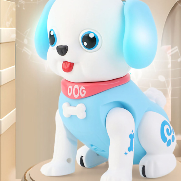 Robot Hund Leksak Gående Skällande med Ljus Elektronisk Hund Husdjur Leksak för Barn Flickor Pojkar Blå