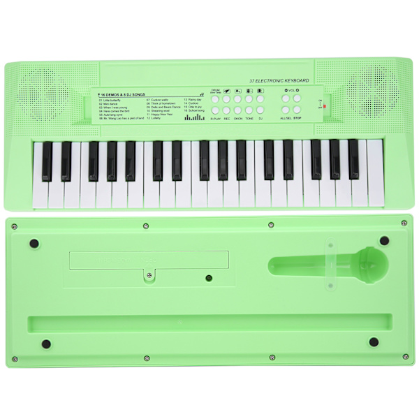 BF-3738 musikklaviatur elektriskt piano med 37 tangenter för nybörjare Utbildningsinstrument Grön
