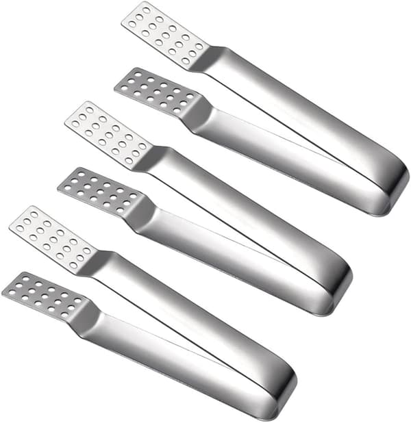 3 stk. te-poseklemmer i rustfritt stål, te-poseklype, te-silklemme for løs te, løse blader, gripe isbiter, te-sukker