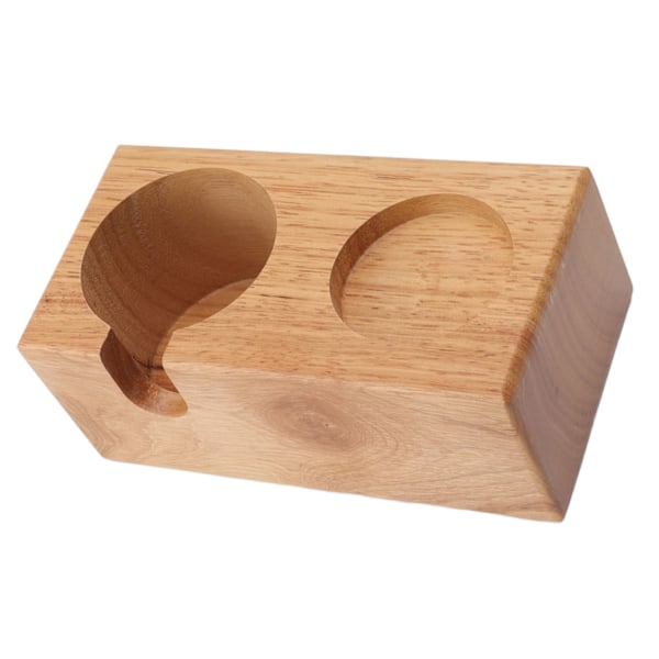 Trä Kaffe Protafilter Stativhållare Kaffe Tamper Hållare Stativ Tamping Station Burlywood