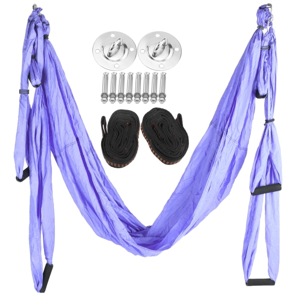 Ultrakevyt Yoga Hammock Anti Gravity Yoga Swing Hammock Fitness Sininen Purppura