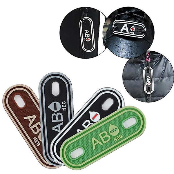 O Negativ Blodgrupp Taktisk Patch-Set - 3D PVC-Gummi Patches