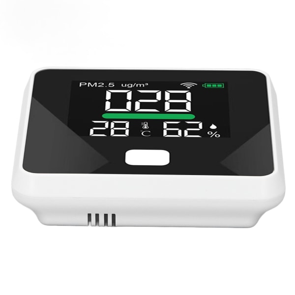 WIFI Luftkvalitetsmonitor LCD Farveskærm 1000mAh USB PM2.5 Temperatur Fugtighedsmåler Tester Termometer