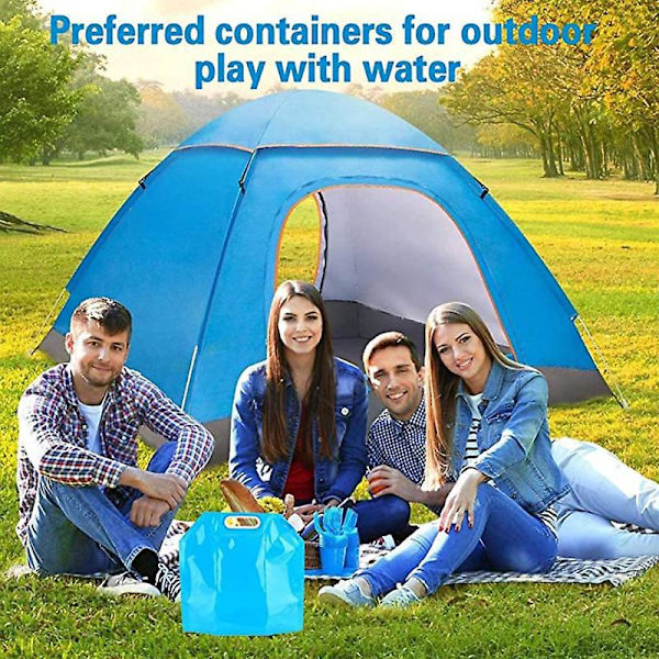 4 pakke sammenfoldelige 10 l vandbeholdere - bærbare drikketanke til camping, vandreture, picnic og grill - BPA-fri og fødevaresikker