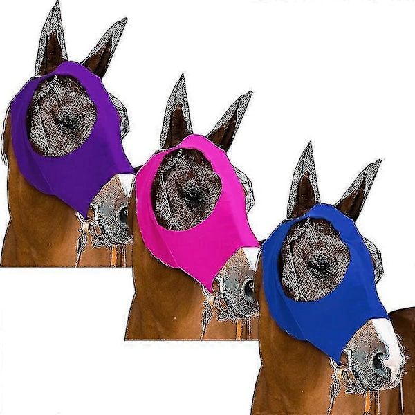Sort hestemaske Fluemaske til heste Anti-myggemaske til heste