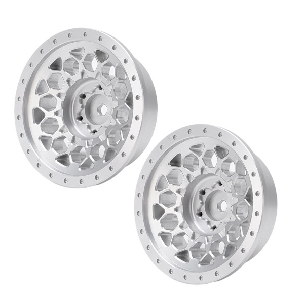 2 st RC-hjulnavsats i professionell aluminiumlegering för Axial SCX6 1/6 RC-bil silver