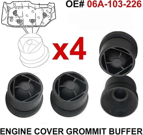 4-pack motorhöljespackningsplattor 06A103226 Kompatibel med A1 A3/S3 A5 A6 Svart