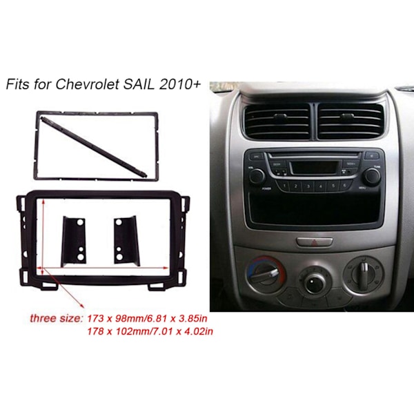 7in 2DIN Radio DVD Navigation Fascia CD Panel Dash Frame Passer til Chevrolet SAIL 2010+