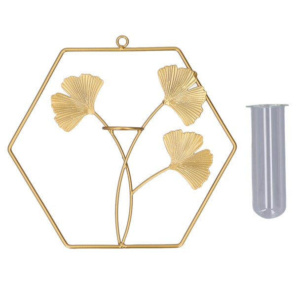 Vas Prydnad Guld Ginkgo Leaf Design Fashionabla Utsökt Vas Dekoration för Hem Vardagsrum Sovrum