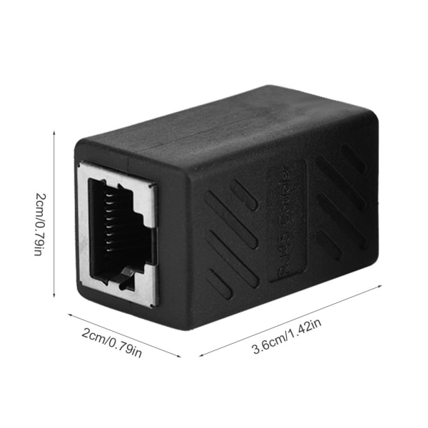 2kpl RJ45 naaras-naaras verkko LAN-sovitin Coupler Ethernet Network Extender liitin