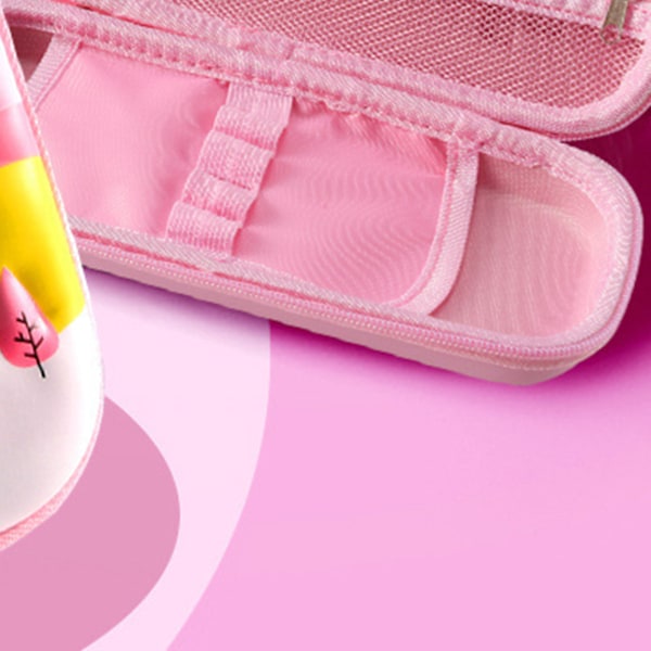 Cartoon Pennfodral EVA 2 Lager Lärande Stationery Box Pojkar Flickor 3D PU Läder Stor Kapacitet Rosa Söta Kanin