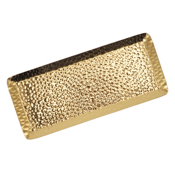 25x11cm Håndklæde Hammered Bakke Rustfrit Stål Multifunktionel Opvaskemaskine Sikker Dessert Bakke Plade til Hjem Restaurant Guld