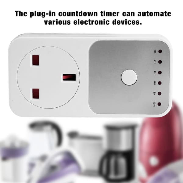 Elektronisk nedtællingsstik, tænd/sluk-timer, 100-240V (BS)