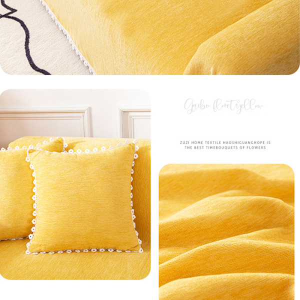 Sofaovertræk Chenille Nylon Multifunktion Vaskbar Maskinvaskbar Sofaovertræk til alle årstider gul 180x300cm/1.97x3.28yd