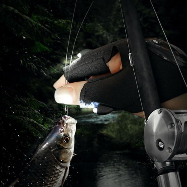USB genopladelige LED-lommelygtehandsker - Vandtæt håndfri belysning til fiskeri, cykling, vandreture, camping, løb, hundeluftning