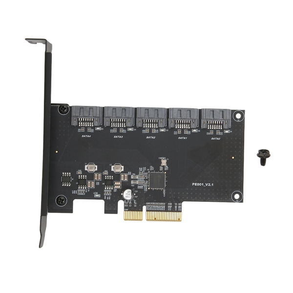 PCIE till 5 SATA expansionskort 6 Gbps överföringshastighet Plug and Play 5 portar SATA3.0 expansionskort för Windows för stationär PC