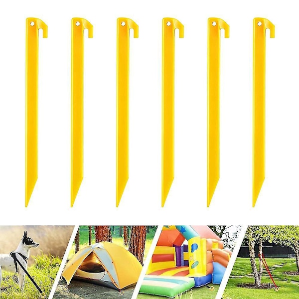 6 Stykker Plast Teltplugger Kraftige Strandteltplugger Markiseplugger Camping Caravanplugger For Camping Utendørs Sandstrand Hage
