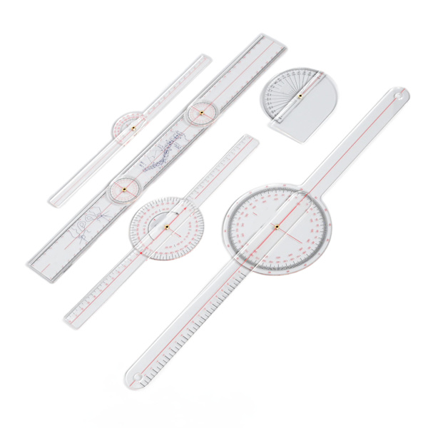 5 Styck Finger Small Joint Goniometer Clear Scale Transparent PVC Finger Goniometer Kit för knä Armbågsled