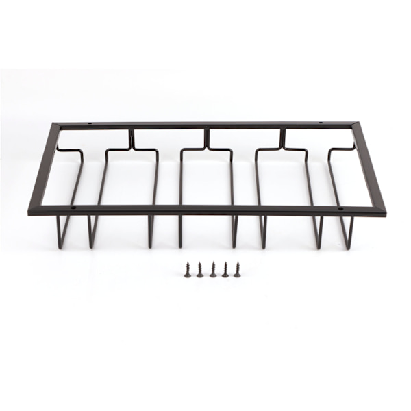 Vinstangsholder Sort 4 Slot Jern Wire Samlet Design Korrosionsbestandig Nem Rengøring Glasopbevaring Hanger til Bar
