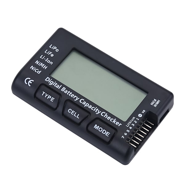 Digital batterikapasitetssjekker Spenningstesterdetektor for LiPo Li-ion LiFe NiMH/NiCd-batteri