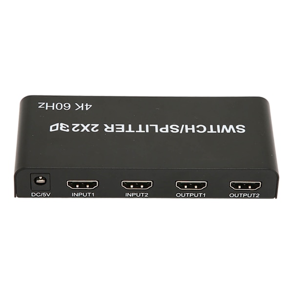 HD Multimedia Interface Switcher 2 ind 2 ud 4K HD Multimedia Interface Splitter til PC Projektor TV 100‑240V UK Stik