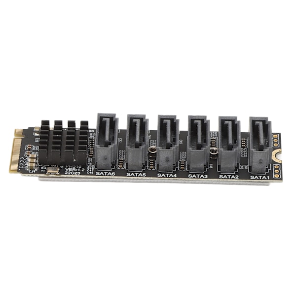 M.2 till SATA3.0-adapterkort 6 Gbps High Speed ​​ASM1166 M.2 PCIE till SATA-expansionskort med smart indikator