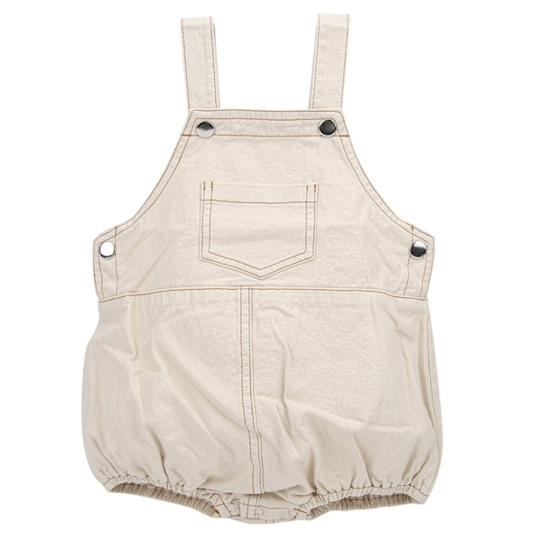 Unisex Baby Romper i Bomuld - Ærmeløs Heldragt i Ét Stykke til Børn fra 0-2 År - Abrikos 100cm
