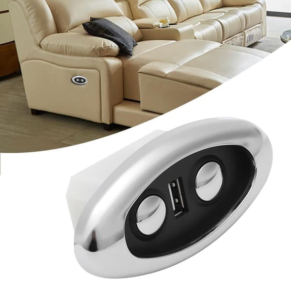 LED-bakgrunnsbelysning 2-knapps elektrisk sofahåndkontrollbryter Sofakontroller med USB-port Inngang 12‑29V USB-utgang 5V‑2A