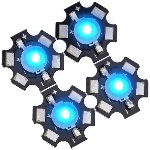 3W høyeffekt LED-lampeperler Emitter Diode Chips for DIY belysningsarmaturer Blå