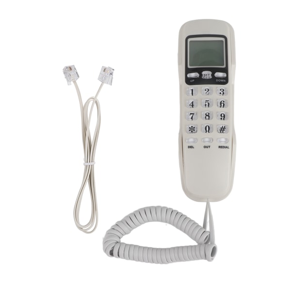 KX-T888CID Engelsk Hvit LCD Dispaly Telefon Mini Vegg Fasttelefon med Dual Caller ID System