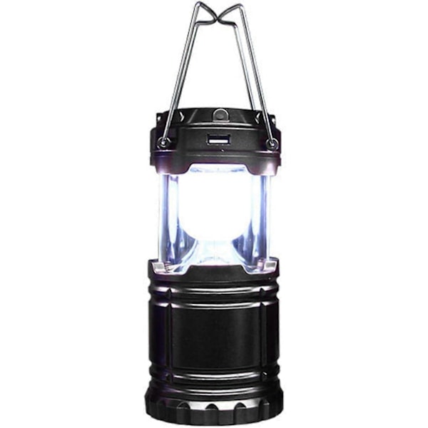 Soldriven LED Campinglykta, USB Uppladdningsbar LED Utomhuslampa, Portabel Nödlampa för Camping