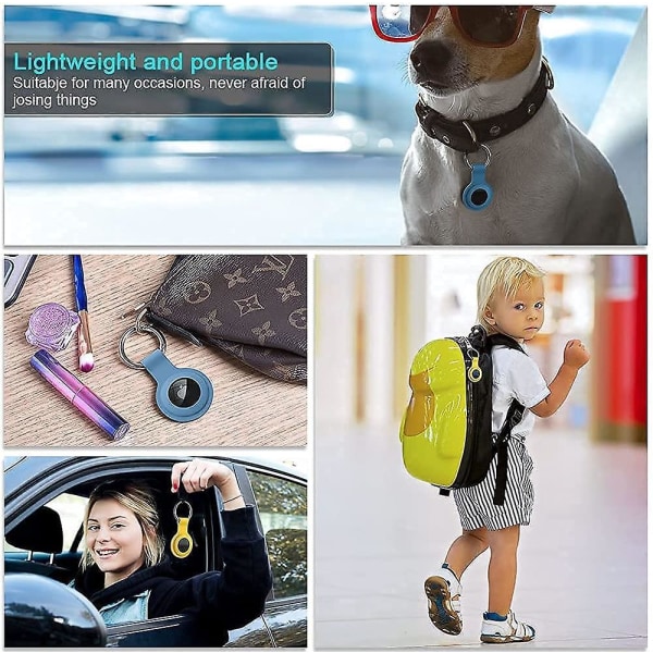 5-osainen Set AirTag 2021 case pudotus- ja anti-scratch lemmikkeille, lompakolle ja matkatavaroille - Yhteensopiva AirTag Locator -seurantalaitteen kanssa