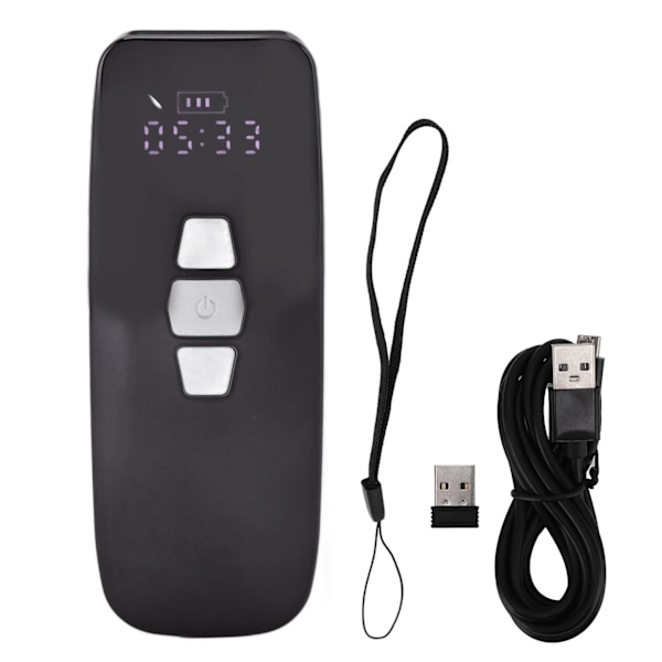 Langaton viivakoodinlukija 3 in 1 2.4G USB-johdollinen kädessä pidettävä minikokoinen kannettava viivakoodinlukija kannettavalle tietokoneelle, PC:lle ja matkapuhelimelle