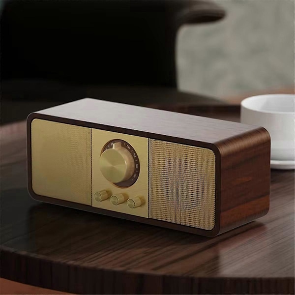 Kannettava Retro FM Radio Puinen Radiovastaanotin Langaton Hi-Fi A