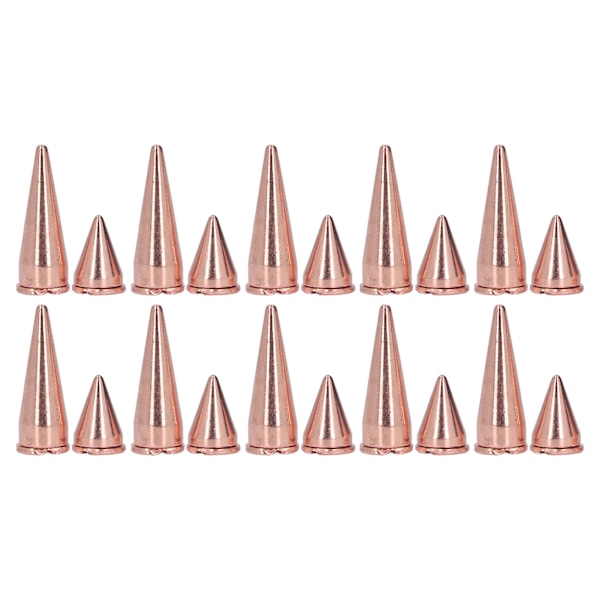 20 Pcs 7x10mm 7x20mm Punk Cone Spikes Studs Rose Gold Metal Electroplated Spike Screw Rivets For DIY Clothing Bags