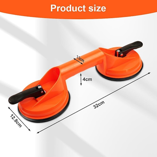Flisesugekopp, 2 stk 2x 100 kg kapasitet dobbel bilkarosserisugekopp, ergonomiske og sklisikre håndtak, for fliser, glass