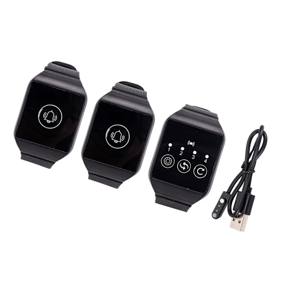 Trådlös handledssökare Multipurpose IPX7 vattentät 433,92MHz watch för restaurangsöksystem 2 för 1