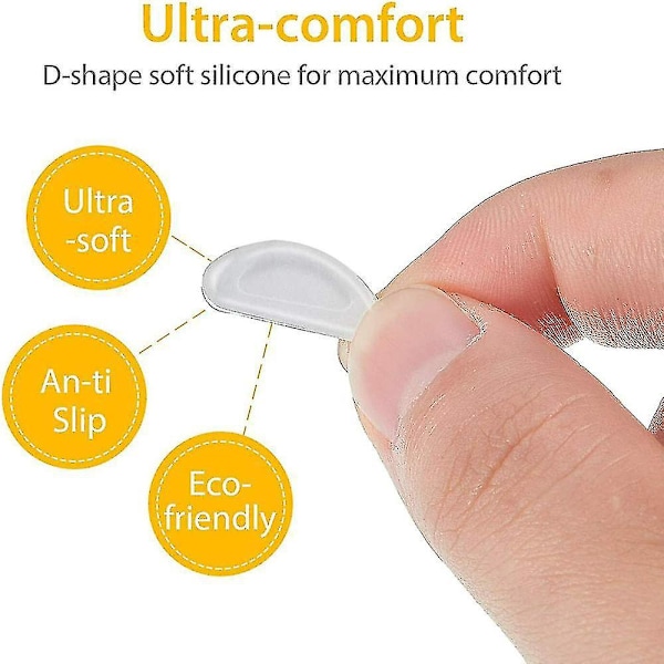Antislip Silikon Näskuddar för Glasögon Transparent 1 Par