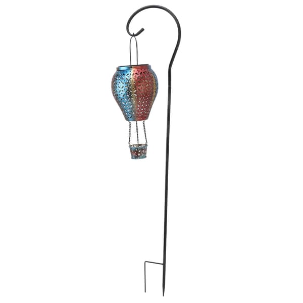 Hængende solcellelanterne retro udhulet ildballon stil varm romantisk have solcellelampe til udendørs camping baghave