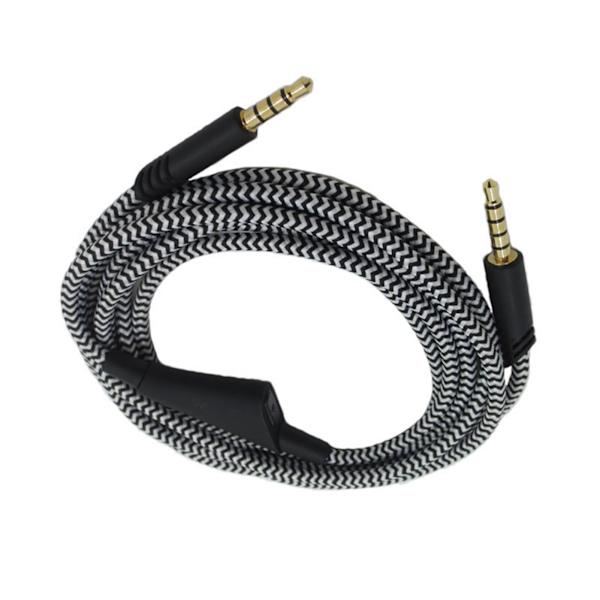 Hovedtelefonkabel med volumenkontrol Justerbart gaming headsetkabel med tuning gear til Astro A10 A40 A30 6,6 fod Sort hvid