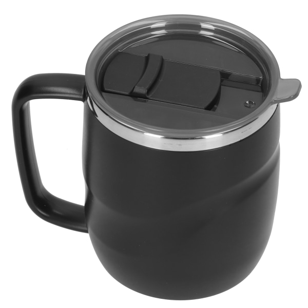 14 oz krus kaffekop i rustfrit stål Creativity Household Water Cup with Cover Black