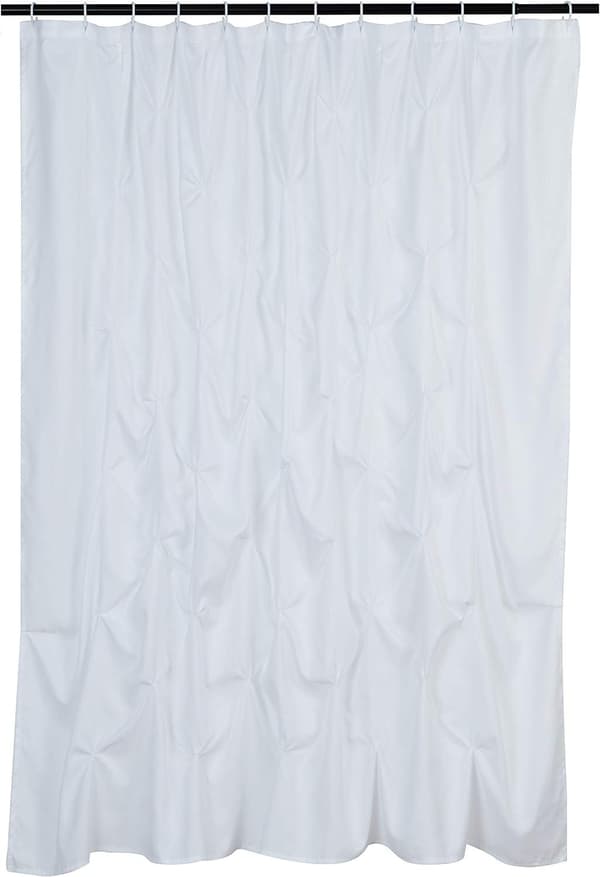 Hvit-183x183cm-Vaffelvevd dusjforheng, polyester