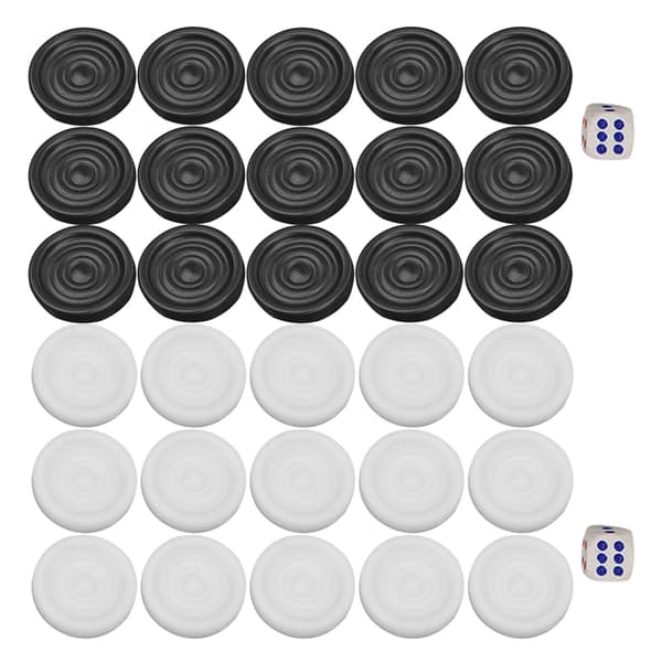 22mm Plast Svart Hvit Backgammon Brikker Sjakkbrikker Brikker Sett Barn Leker