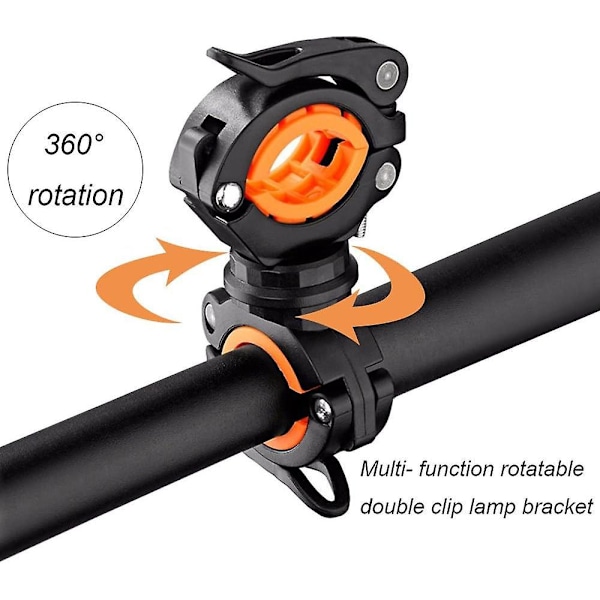 Sykkellykt Holder 360° Rotasjon MTB LED Lykt Holder Feste Tilbehør Klemme og Klips