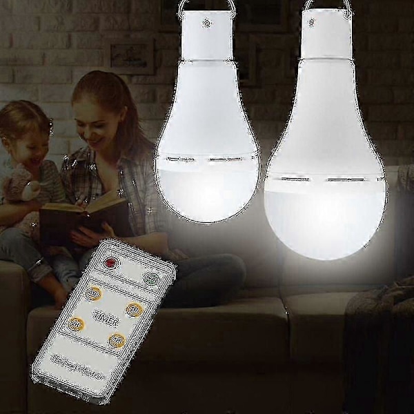 USB Uppladdningsbar Lampa Med Fjärrkontroll, 7W LED Batterilampor, E27 Touch Dimbar Lampa Med Timerfunktion, Utomhus Camping Nödsituationer